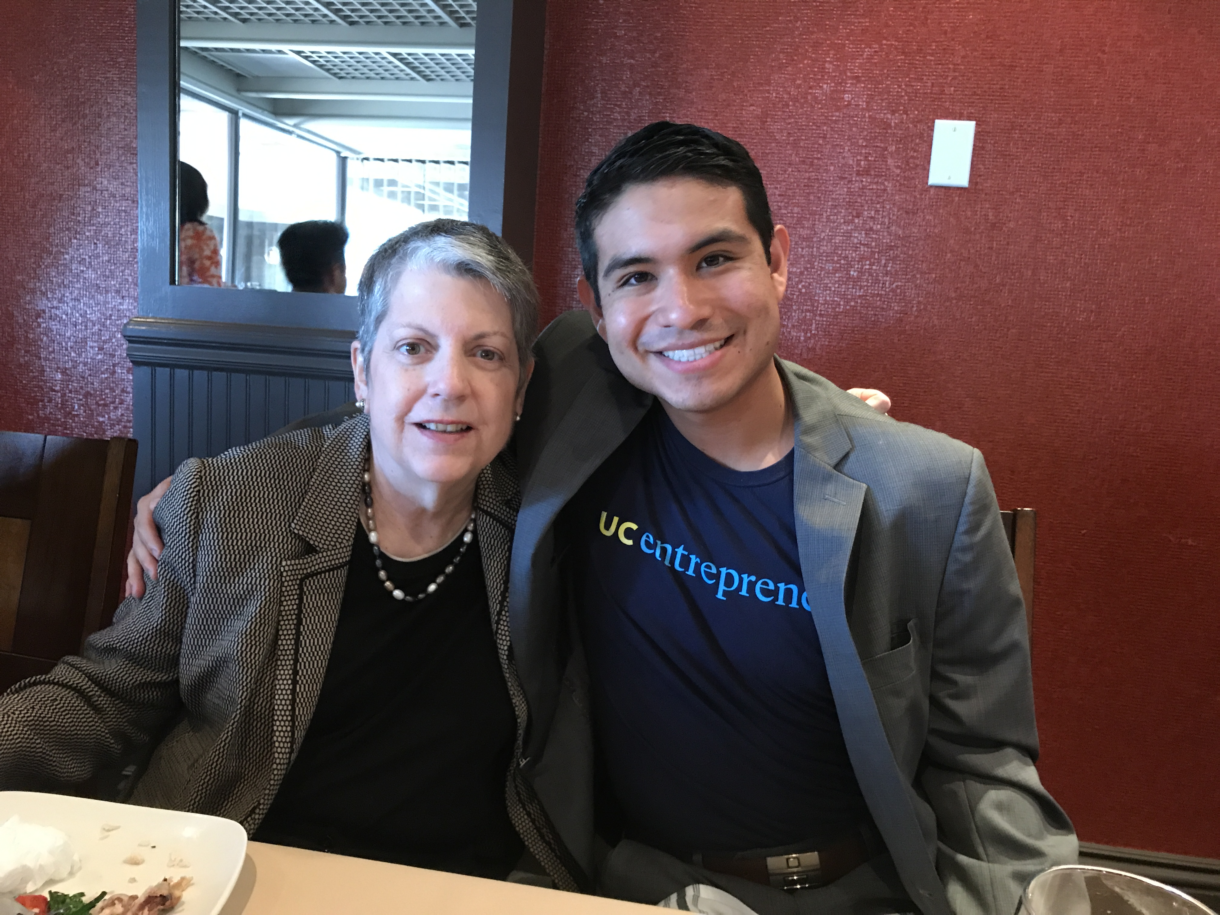 Pedro David Espinoza with Janet Napolitano