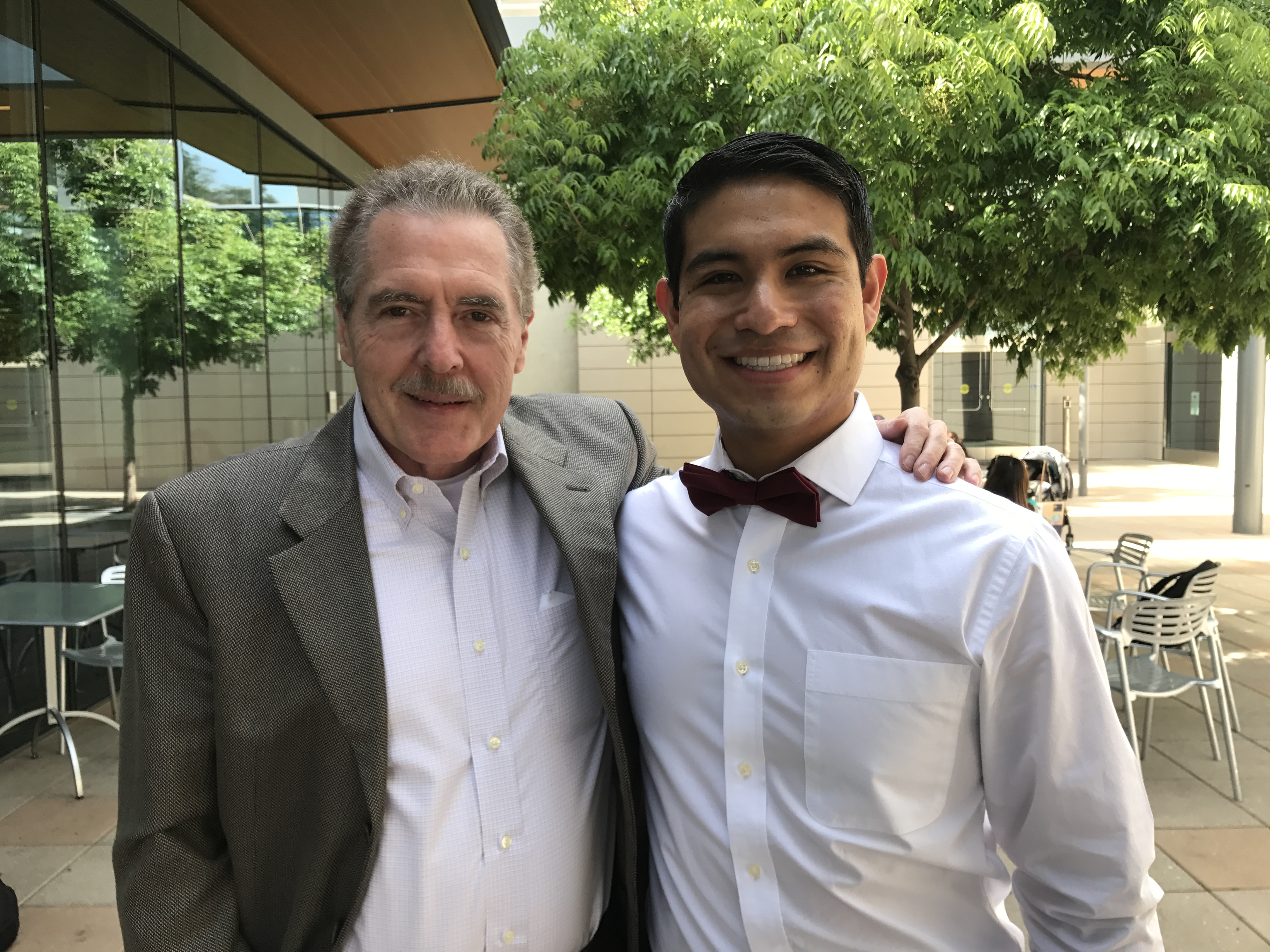 Pedro Espinoza with Jack Larson, Giving with Jack Larson.